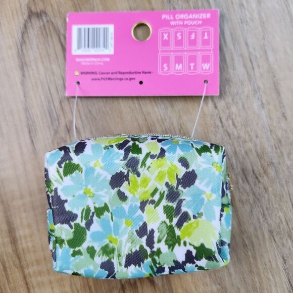 🩵NWT Isaac Mizrahi Watercolor Floral Compact Pill Organizer & Pouch - Picture 2 of 12